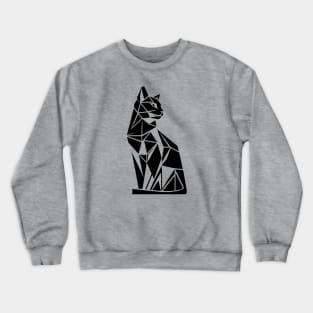 Black Geometric Cat Crewneck Sweatshirt